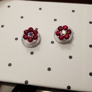 Hair Jewlery Flower Rhinestone Spinners 2 Prom